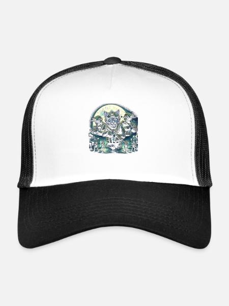 Ronronnements spéciaux - Casquette trucker  - blanc/noir - Devant