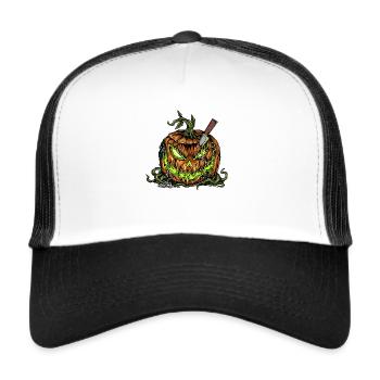Evil Halloween Pumpkin - Trucker Cap - white/black - Front