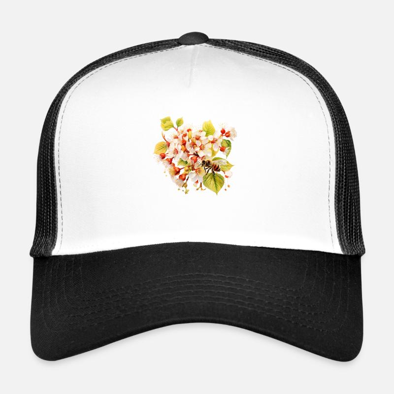 Blooms and Buzz - Trucker Cap - white/black