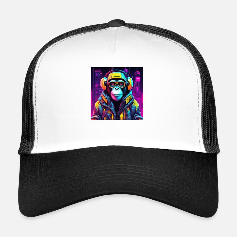 Singe Nft - Casquette trucker  - blanc/noir