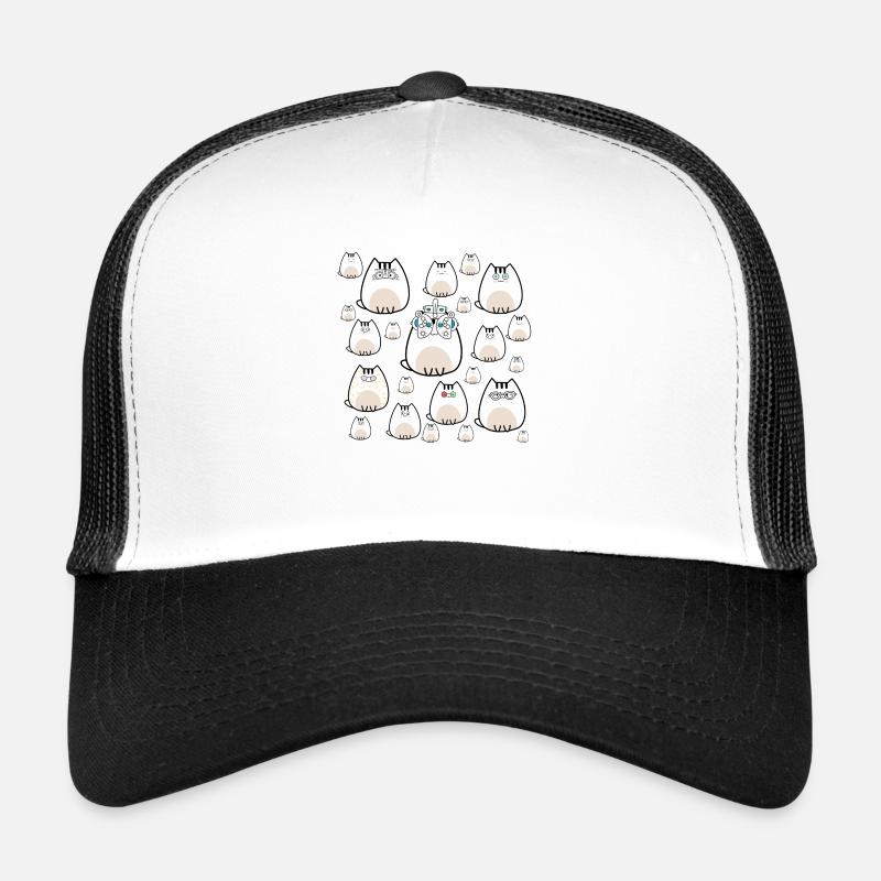 Optometrist Optiker Ophthalmologe Katze Optometrie - Trucker Cap - Weiß/Schwarz