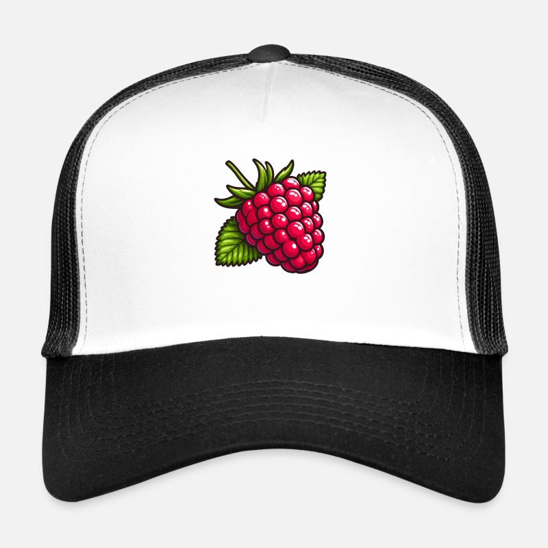 Large Leafy Raspberry Trucker Cap