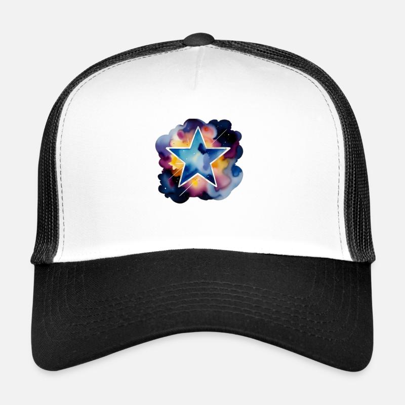 Color splash: Dark Star - Trucker Cap - white/black