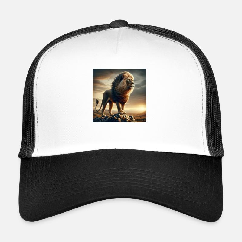 Lion - Casquette trucker  - blanc/noir