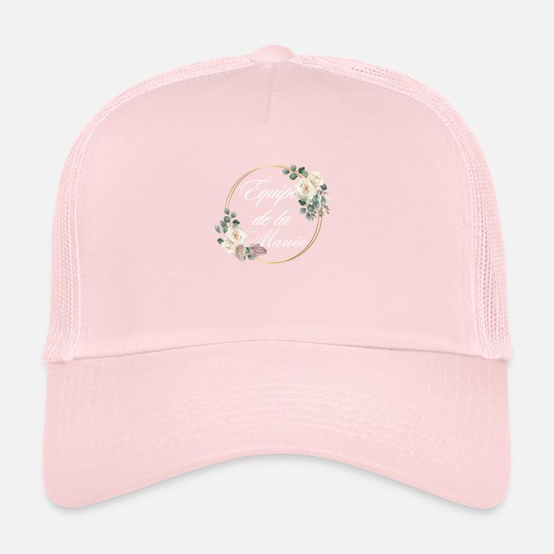 équipe de La mariée fleur blanche -tshirt assorti Casquette trucker 