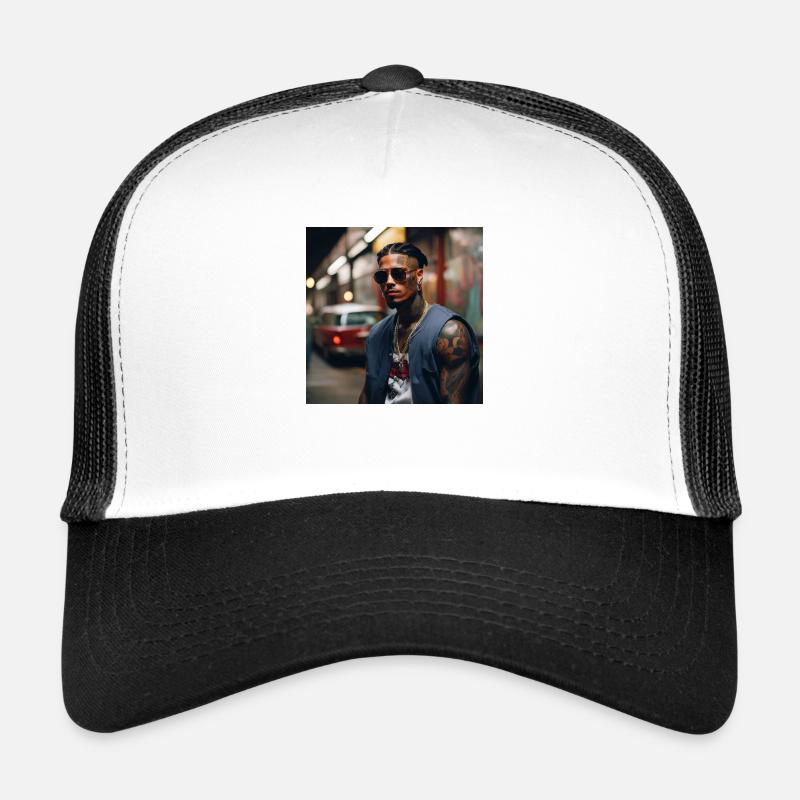 hiphop Boy from the 90s - Trucker Cap - Weiß/Schwarz