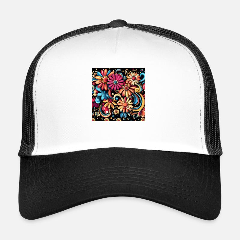 Enchanting Flowers - Trucker Cap - white/black
