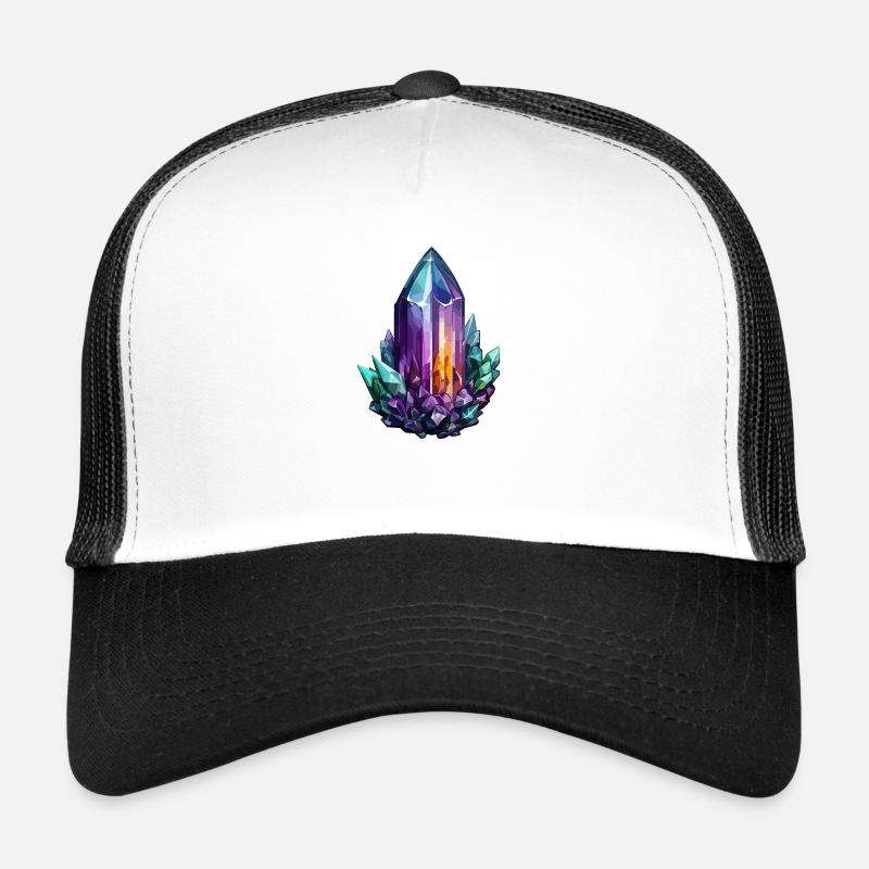Kraftvoller Kristall im Farbenmix - Trucker Cap - Weiß/Schwarz