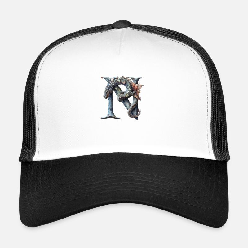 Buchstabe "N" im Drachendesign. Trucker Cap