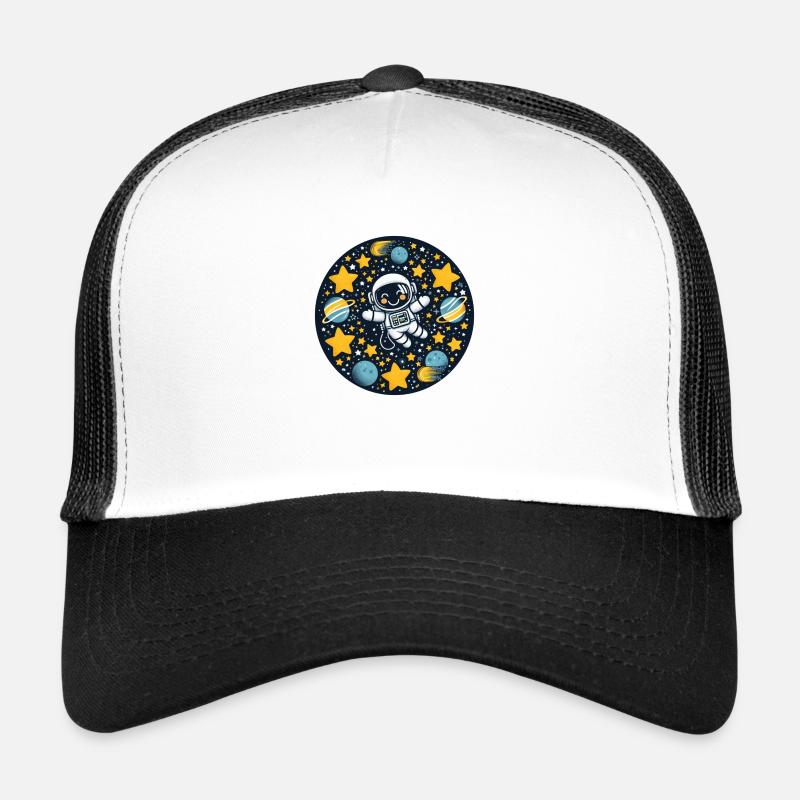 Enfant astronaute dans l’espace - Casquette trucker  - blanc/noir