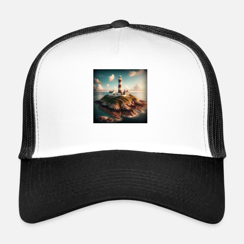 Ein Leuchtturm auf einer abgelegenen Insel - Trucker Cap - Weiß/Schwarz