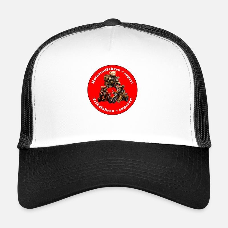 Cool Trike Riding Senior Plush Bears Trucker Cap
