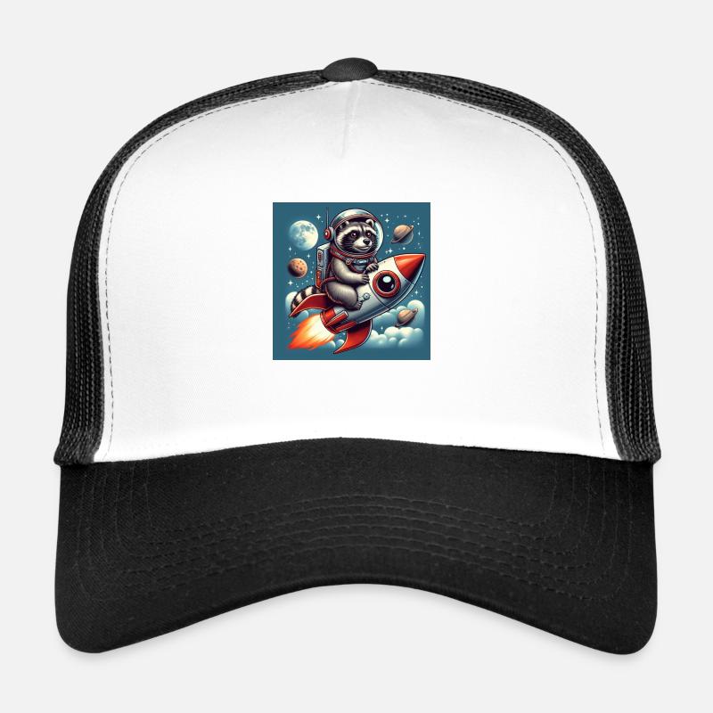 Raketen Waschbär - Trucker Cap - Weiß/Schwarz