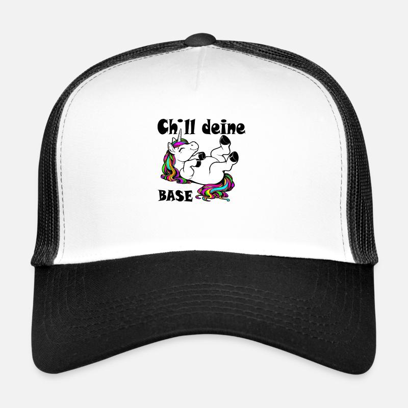 Chillen wie ein Einhorn - Trucker Cap - Weiß/Schwarz