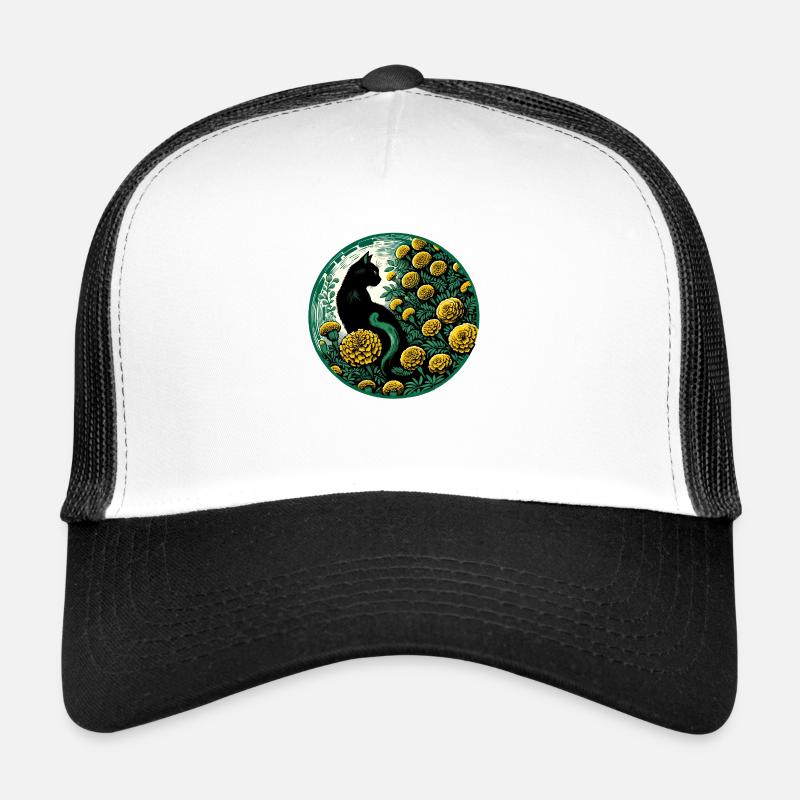 Souci chat noir Casquette trucker 