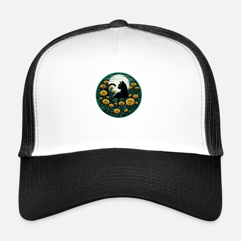 Black Cat Marigold Trucker Cap