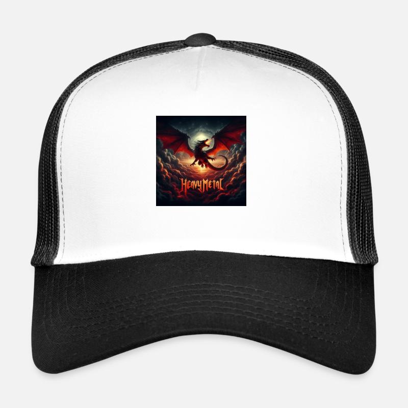 Heavy Metal Dragon - Trucker Cap - white/black