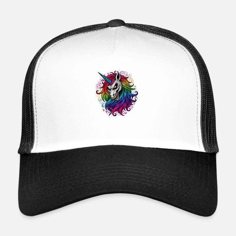 Evil Unicorn - Trucker Cap - Weiß/Schwarz