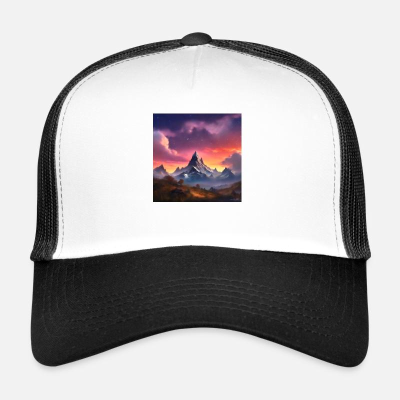 Berge im Sonnenschein - Trucker Cap - Weiß/Schwarz