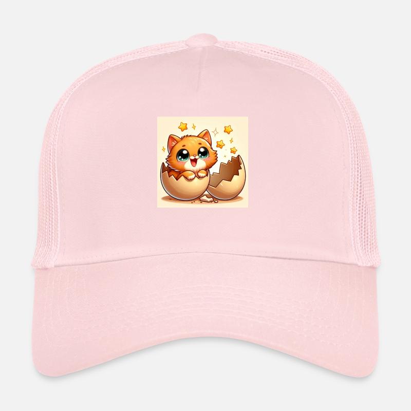Un chat doux aux yeux écarquillés éclot d’un œuf Casquette trucker 