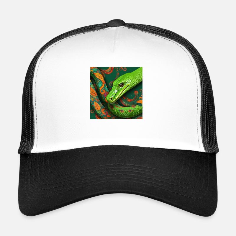 Reptile serpent vert Casquette trucker 