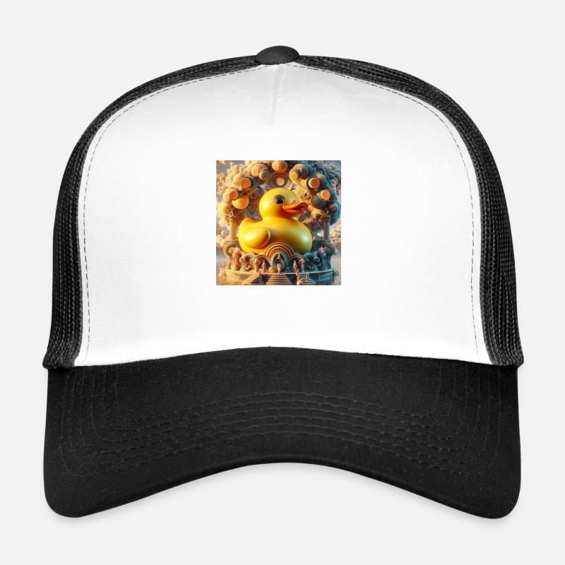 Rubber Duck in Delulu Hyperrealism Trucker Cap