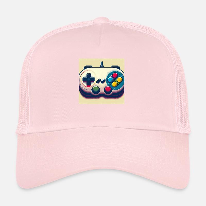 Manette de jeu rétro en Risograph Casquette trucker 