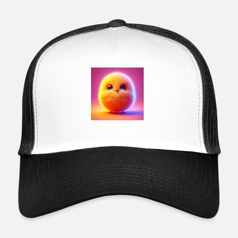 Poussin 3d moelleux dans l’hyperréalisme pastel Casquette trucker 