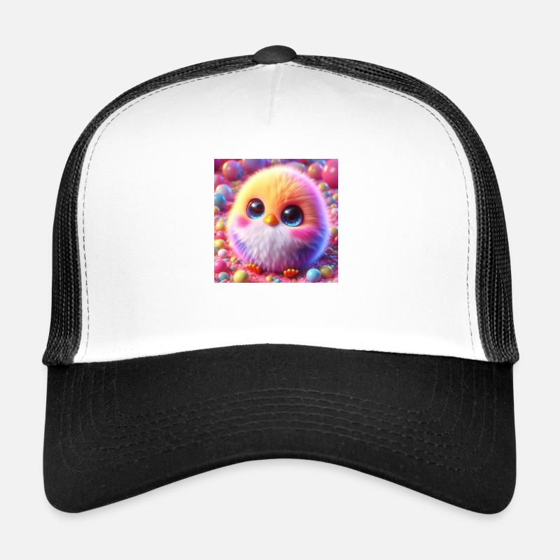 Küken 3D Hyperrealismus gelb weiss mit Bällen Trucker Cap