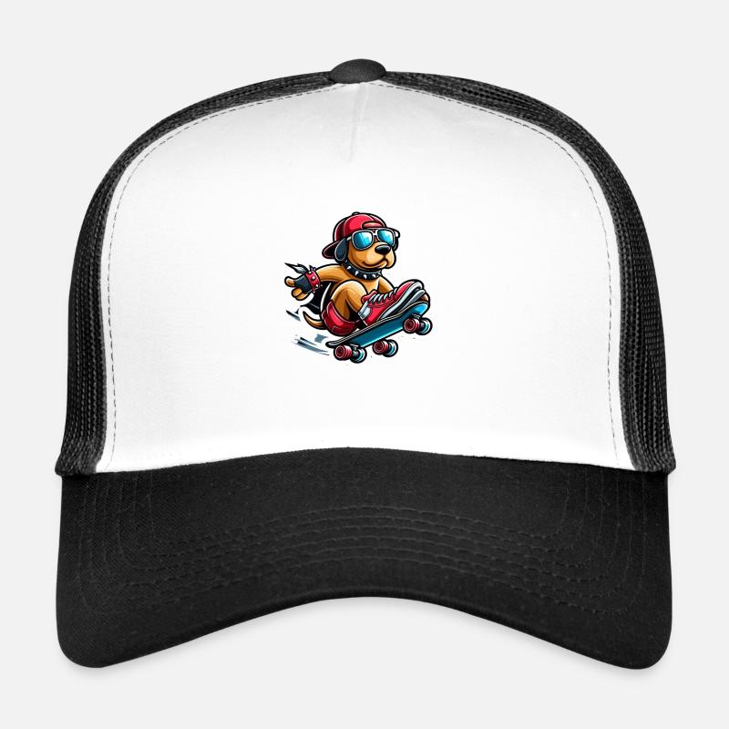Cool chien balades planche à roulettes Casquette trucker 