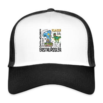 1st class Dino T-Rex - Trucker Cap - white/black - Front