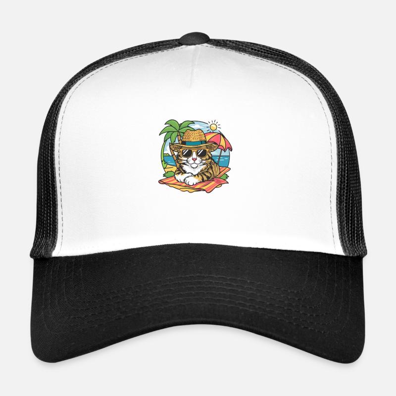 CHAT - Casquette trucker  - blanc/noir