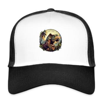 Dino Safari - Trucker Cap - Weiß/Schwarz - Vorne