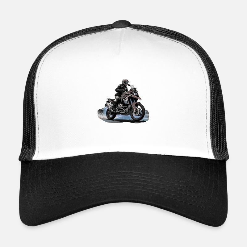Biker on gray motorcycle Trucker Cap