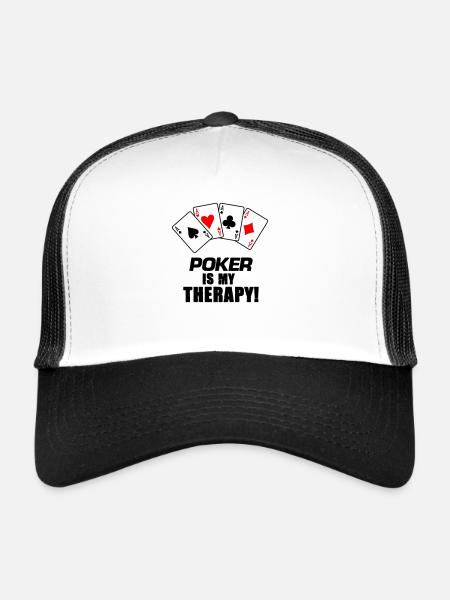 Thérapie par le poker - Casquette trucker  - blanc/noir - Devant