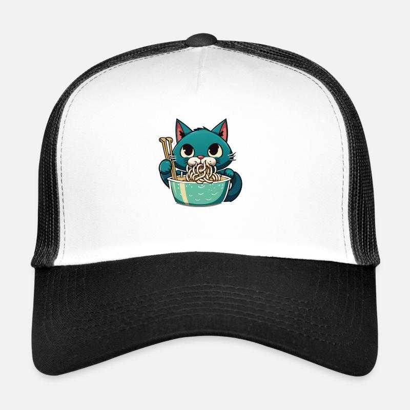 Cat Eats Instant Noldes - Trucker Cap - white/black