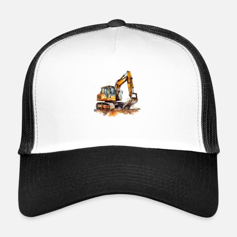 Bagger für Baustellen - Trucker Cap - Weiß/Schwarz
