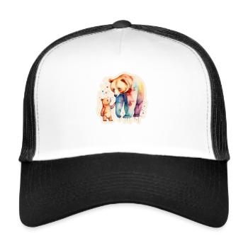 Parent Child Bear - Trucker Cap - white/black - Front