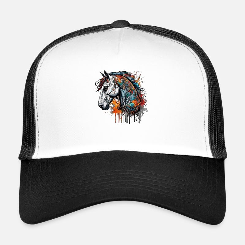 Tattoo / Tier / Kunst / cool / Comic / Pferd Trucker Cap