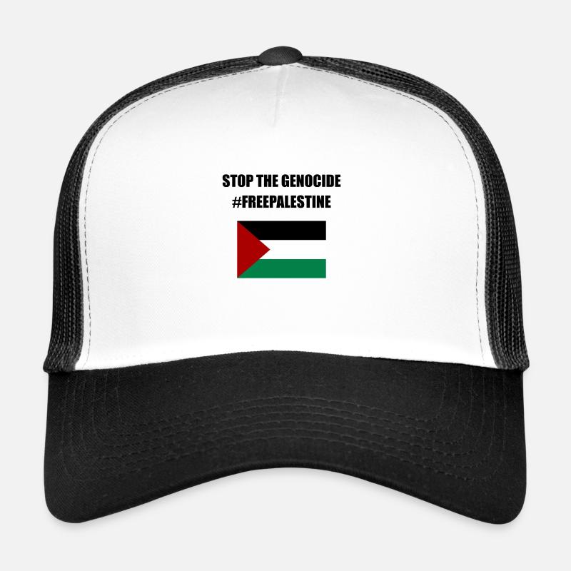 Palestine libre - Casquette trucker  - blanc/noir