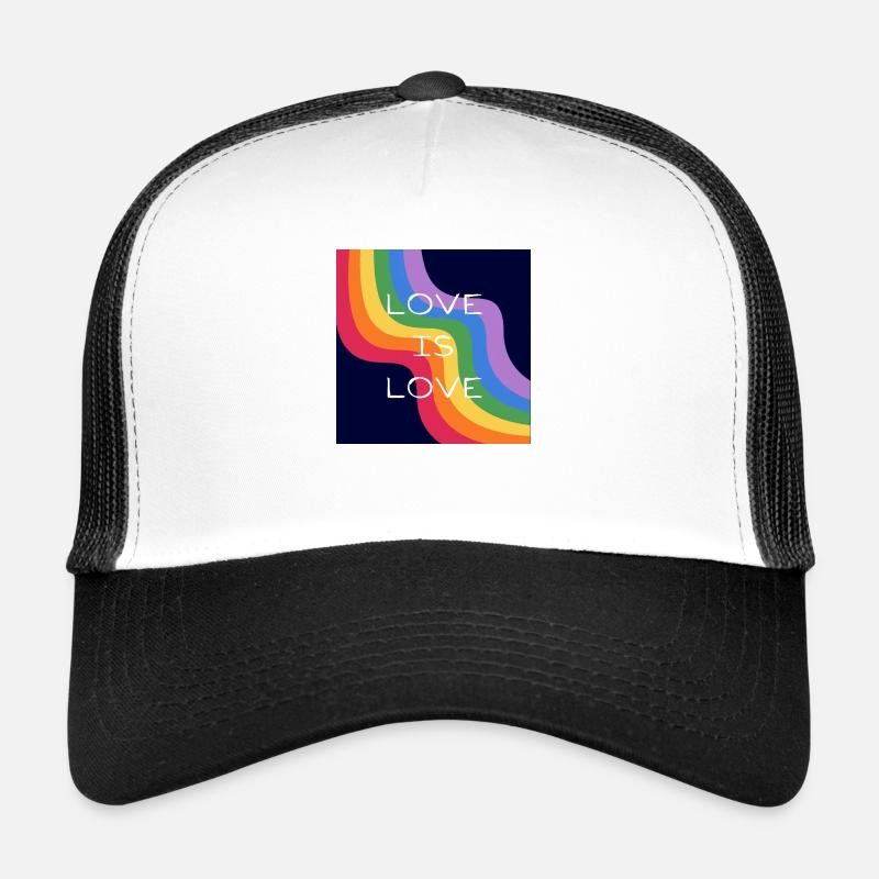 Liebe ist Liebe. Regenbogen-Design. - Trucker Cap - Weiß/Schwarz