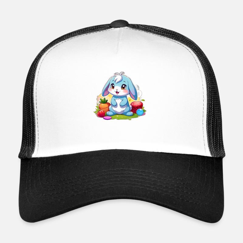 Lapin bleu - Casquette trucker  - blanc/noir