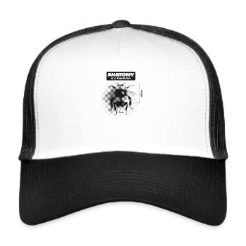 Anatomie d’un bourdon - jeu de mots amusant - Casquette trucker  - blanc/noir - Devant