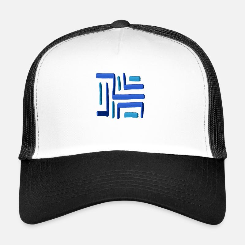 Labyrinth Painting Blue - Trucker Cap - white/black
