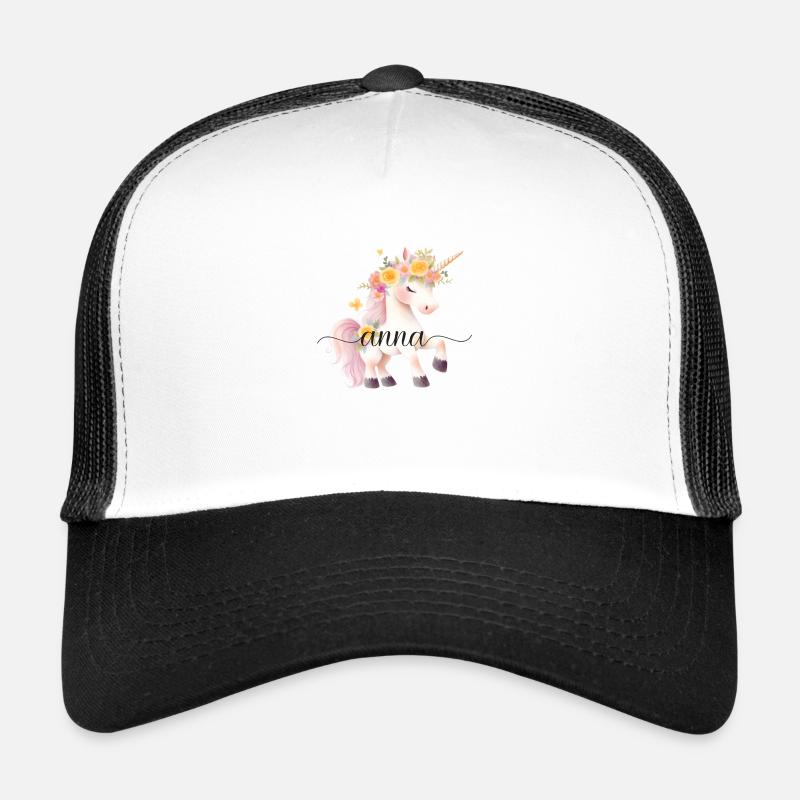 Anna! Einhorn-Blumen Design, personalisierbar Trucker Cap
