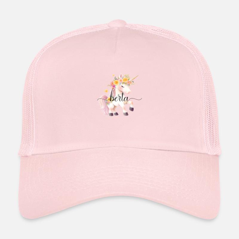 Berta! Design fleur de licorne, personnalisable Casquette trucker 