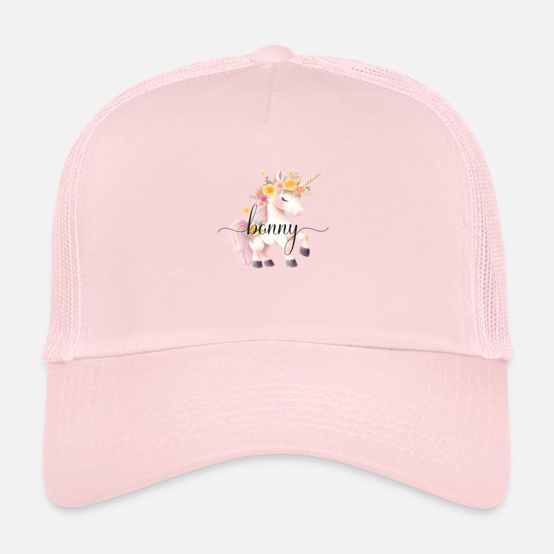 Bonny! Design fleur de licorne, personnalisable Casquette trucker 