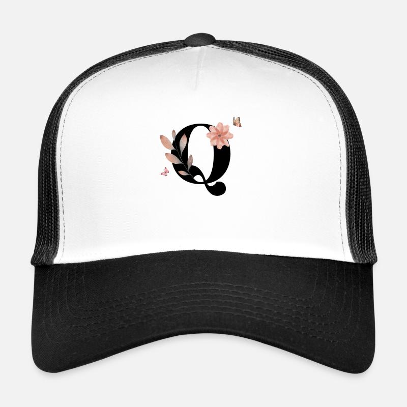 Buchstabe q Wildblumen Aquarelle Trucker Cap