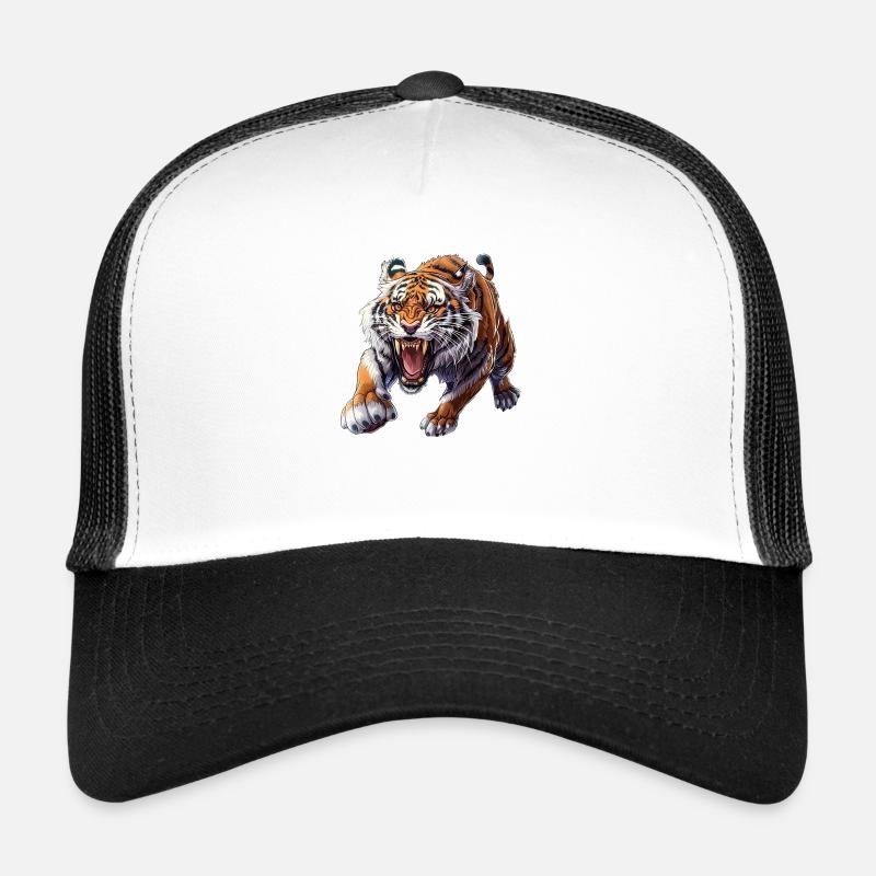Fier tigre en mode attaque Casquette trucker 
