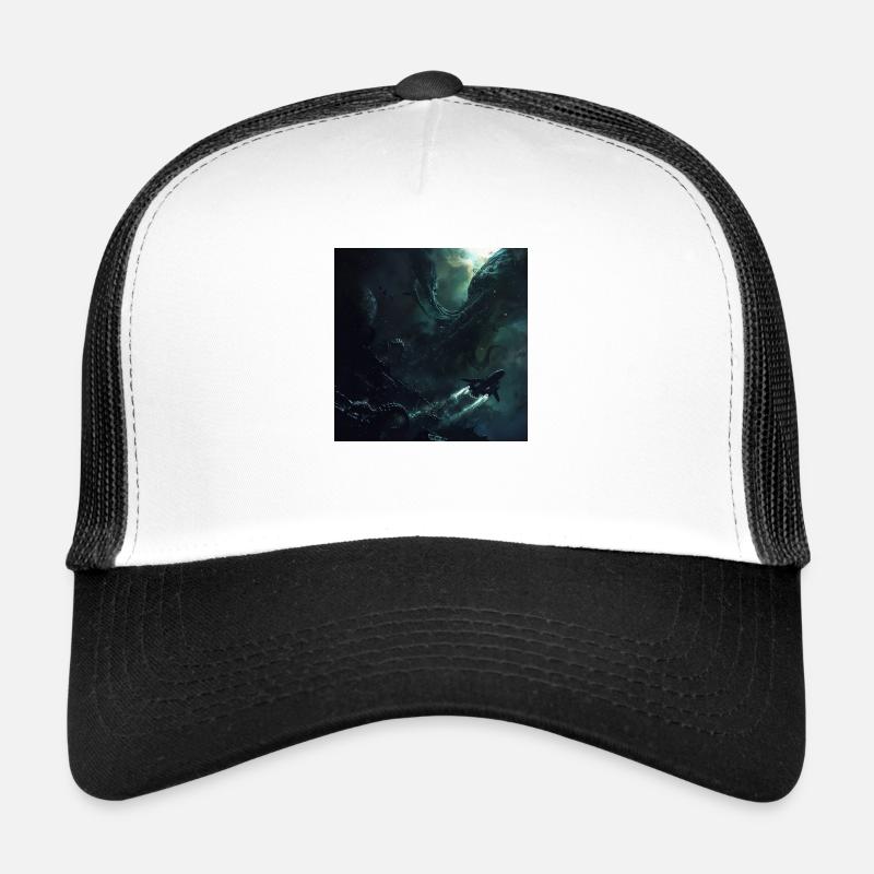 Dunkler Raum - Trucker Cap - Weiß/Schwarz